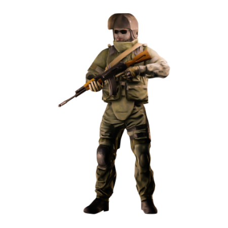 buy eft roubles, Soldier with ak-47 in gold uniform