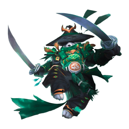 Japanese custome bear warrior with swords