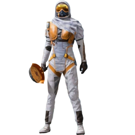 Buy PUBG Mobile Accounts, Character with white suit and gas mask