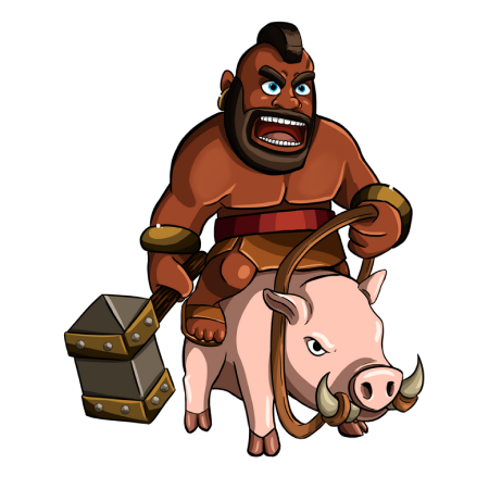 Buy Clash of Clans Accounts, Crested warrior and his hunter pig