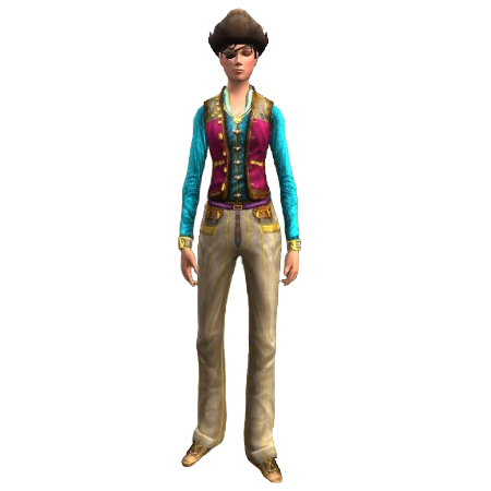 lotro power leveling, female character with a fancy waistcoat