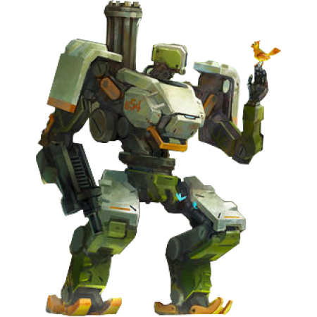 Buy Overwatch 2 Accounts, OW2 Accounts for Sale, Green and yellow warrior robot 