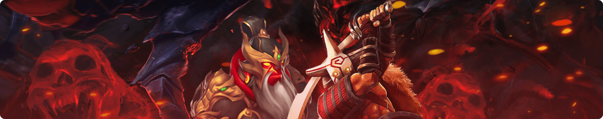 Buy Dota 2 Accounts, Red Samurai Characters with red skulls