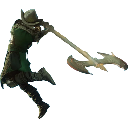 Sell Accounts New-World,  character jumping to strike with a giant axe   