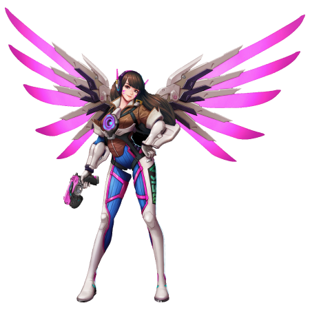 Buy Overwatch 2 Accounts, OW2 Accounts for Sale, Warrior with pink and white wings  