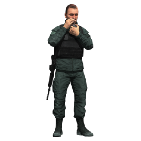 Sell EFT Roubles, Military man lighting a cigarette.