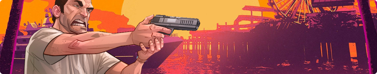 Sell Accounts GtaV, Man pointing a gun on a pier  
