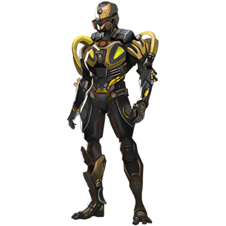 Robot warrior yellow and black