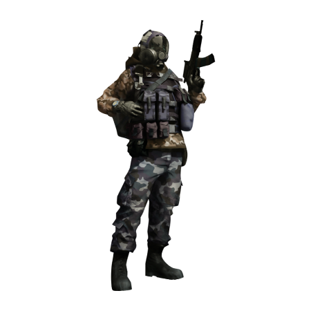 buy eft roubles, Soldier posing with his gun, tarkov roubles