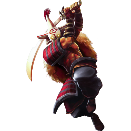 Buy Dota 2 Accounts, Red Samurai Character Attacking