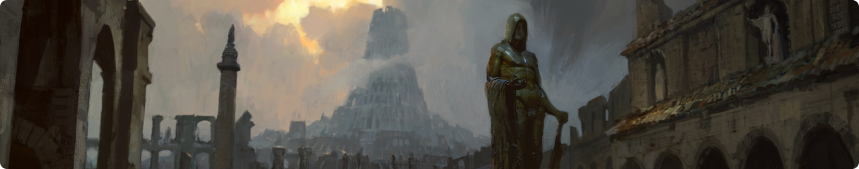 Sell POE Currency, A desolate city with a statue in the middle