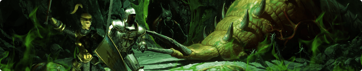 Sell Diablo 2 Resurrected Items, Two Paladins Fighting against a monster