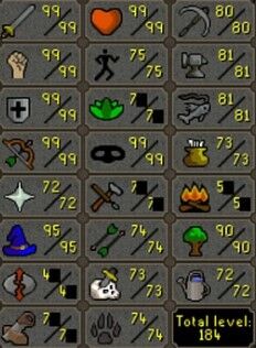 Legacy account Max Melee Main | 1840+ Total | 200+ QP | Dragon Defender | Barrow gloves | Fire cape | Graceful | ChicksNOS105