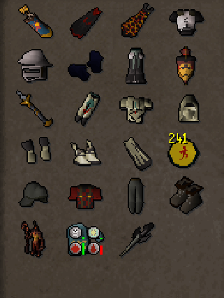 Main | 1870+ Total | 290+ QP | 99 Attack | 99 Strength | 99 Ranged | 99 Magic | Infernal | Quiver | Avernic | EVoid | MA2 Cape | Divine Rune Pouch | Skilling Outfits