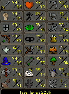 Max Combat Main | 2200+ Total | 290+ QP | E Void | Fire Cape | Assembler | B Gloves | MA2 Cape | Skilling Outfits