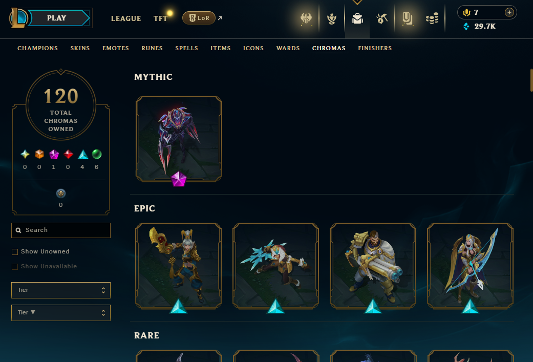 EUW | 1047 Skins | 162 Champions | Worlds 2012 Riven, Prestige K/DA Akali | 24 Mythics | ChicksQLOLS04