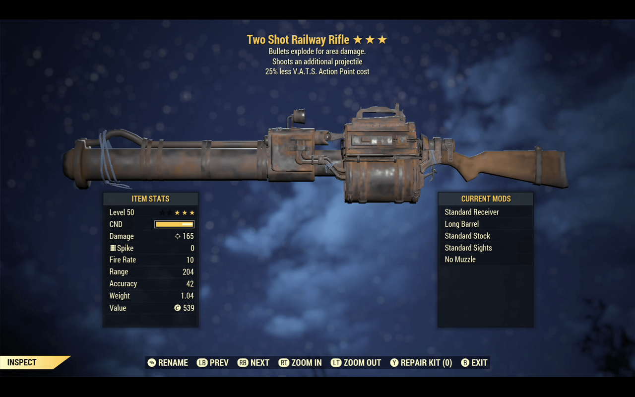 Two Shot [Explode+25% LVC] Railway Rifle