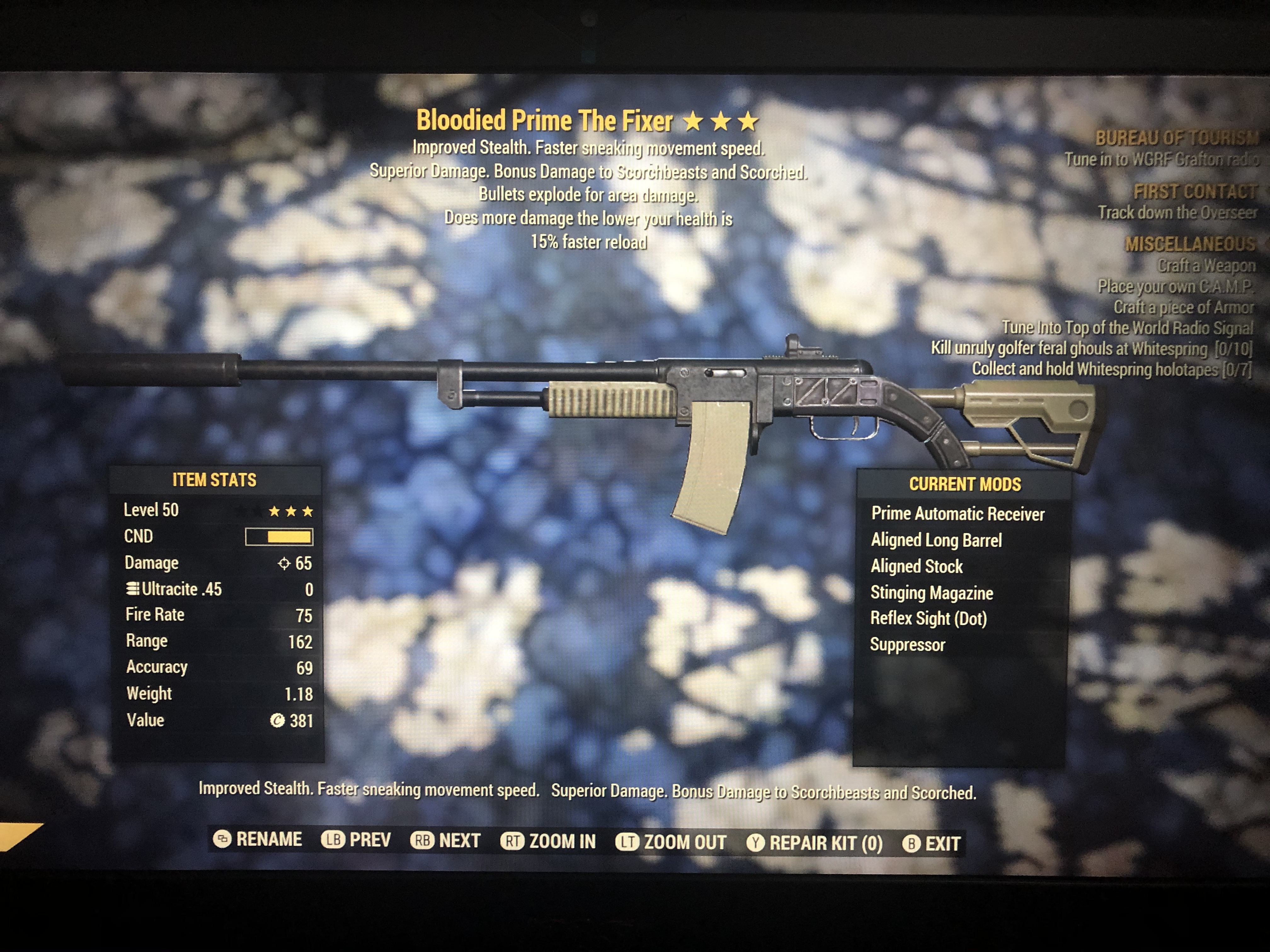 Bloodied Explosive The Fixer 15% Faster Reload