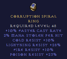 Corruption Spiral - Mana Leech Ring