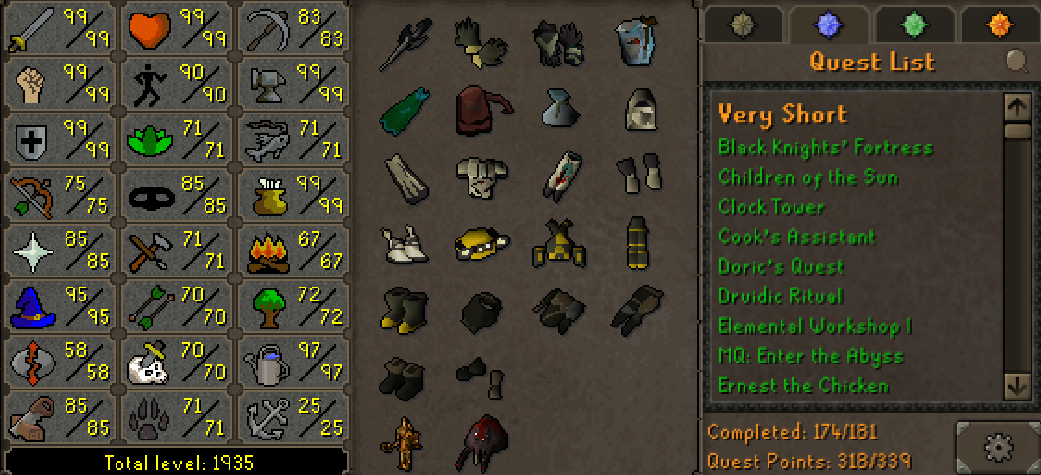 Max Melee Main | 1930+ Total | 310+ QP | 95 Magic | Avernic | Assembler | B Gloves | MA2 Cape | Skilling Outfits | Rare Pets