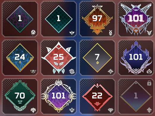 EA | Level 240+ | 148 Legendaries | 2 Heirlooms; Caustic, Loba - chicksapex58