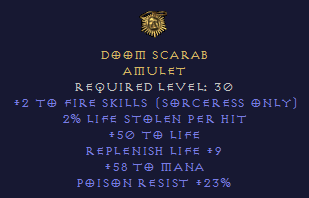 Doom Scarab LLD - FIre Amulet Liferep
