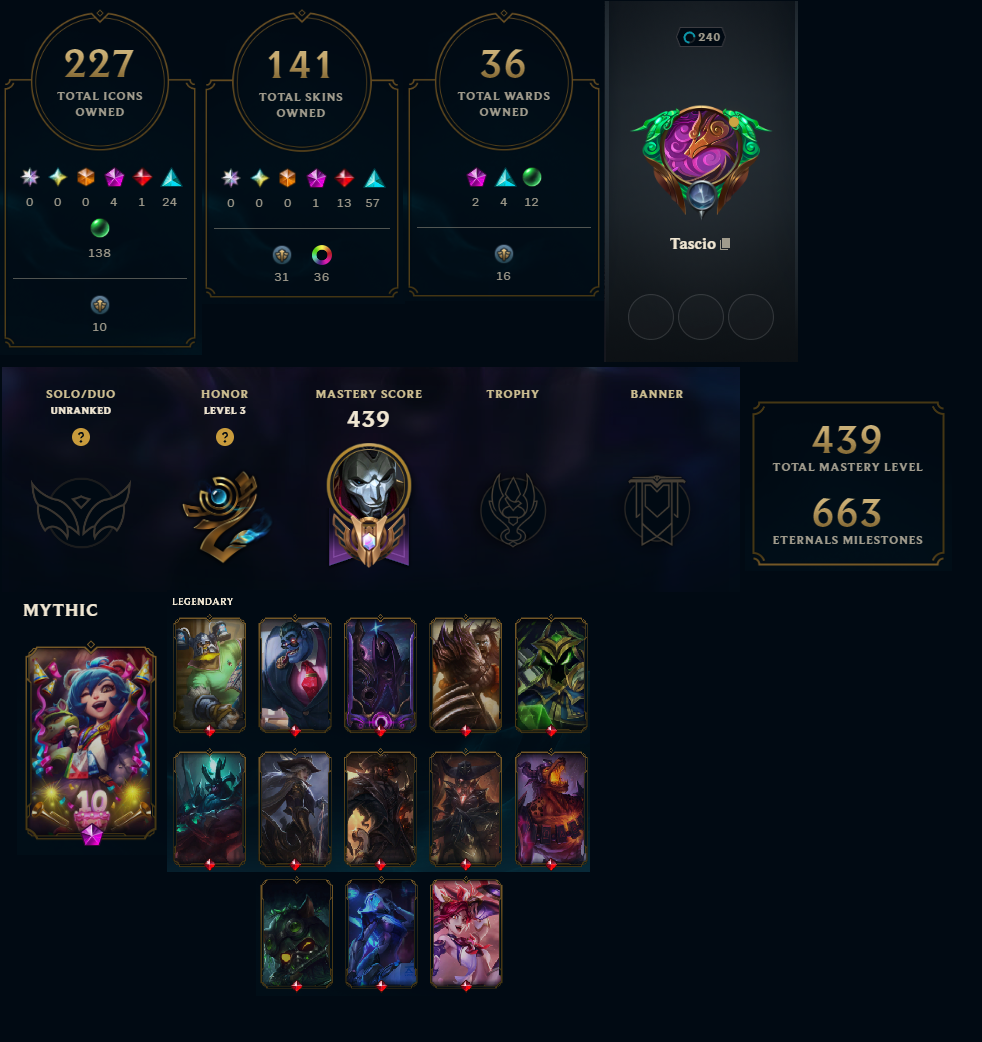 EUW | 140 Skins | 131 Champions | LLS007