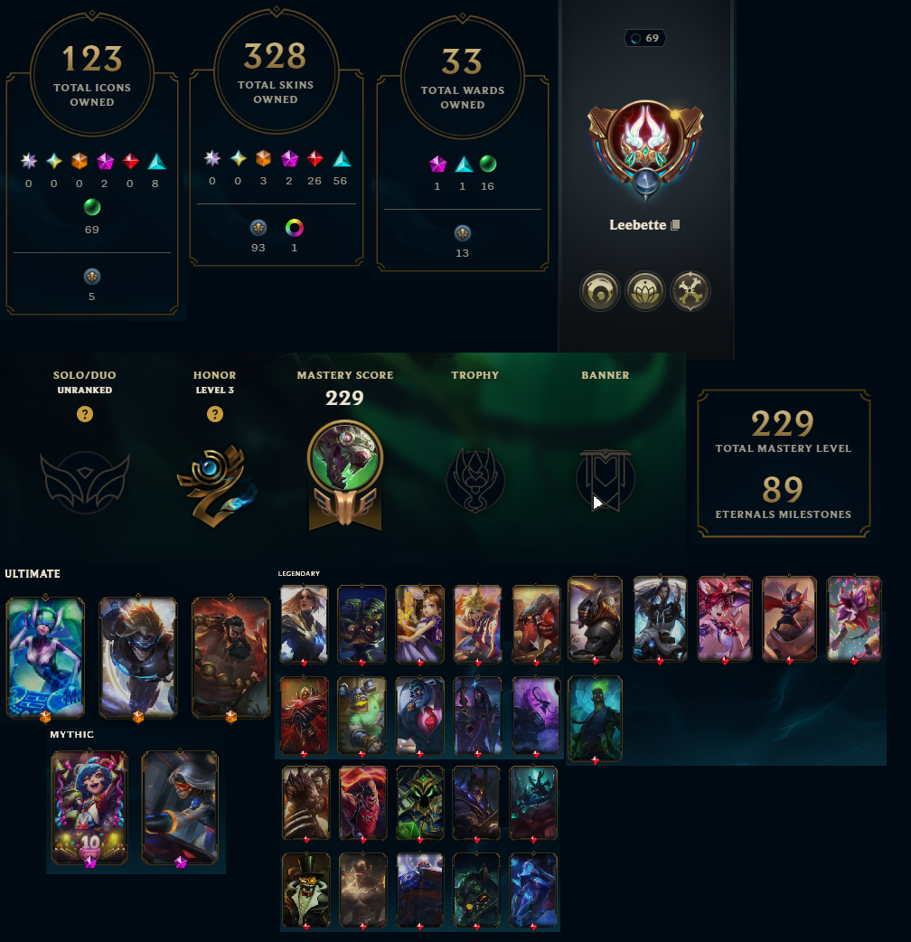 EUW | 328 Skins | 169 Champions | LLS179