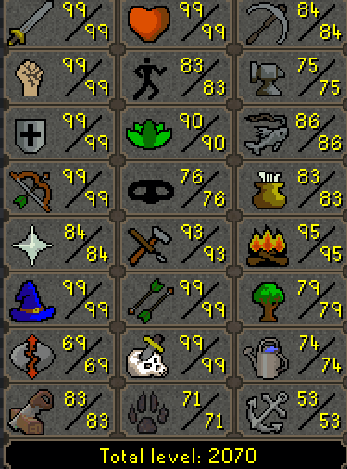 Max Melee Main | 2070+ Total | 330+ QP | 99 Magic | 99 Slayer | Avernic | Fire Cape | MA2 Cape | Skilling Outfits